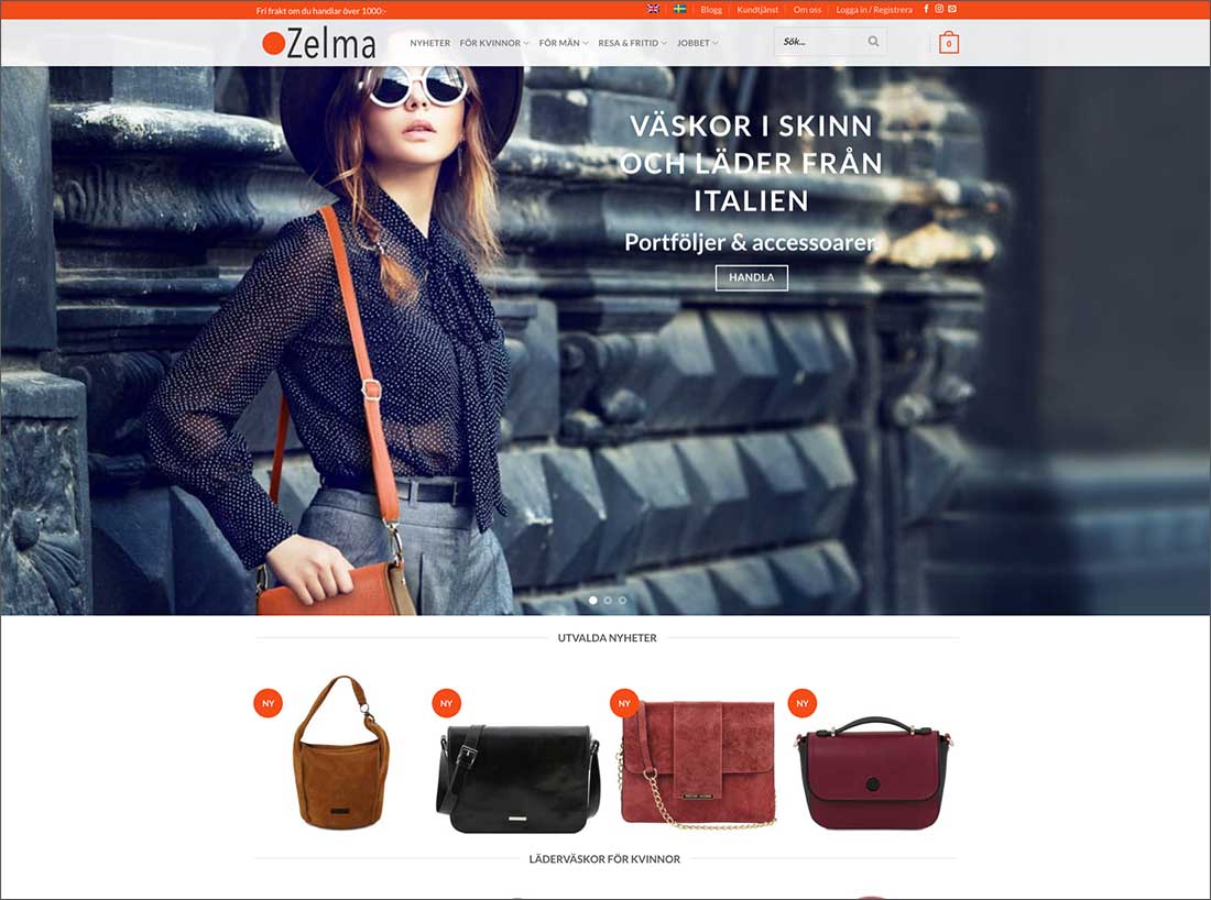 Zelma.se säljer väskor med WooCommerce och WordPress