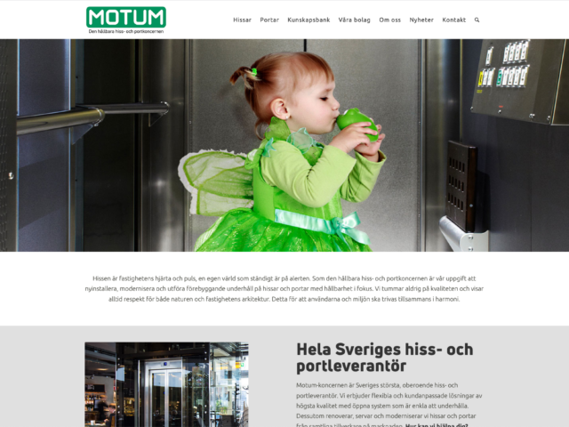 Ny WordPress multisite för Motum – hisskoncernen