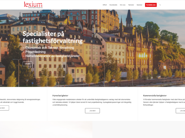 Uppdaterad WordPress-webb åt Lexium Förvaltning & Projekt